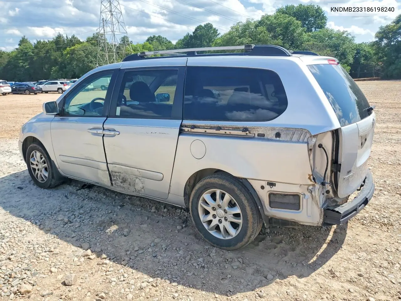 2008 Kia Sedona Lx VIN: KNDMB233186198240 Lot: 57943946