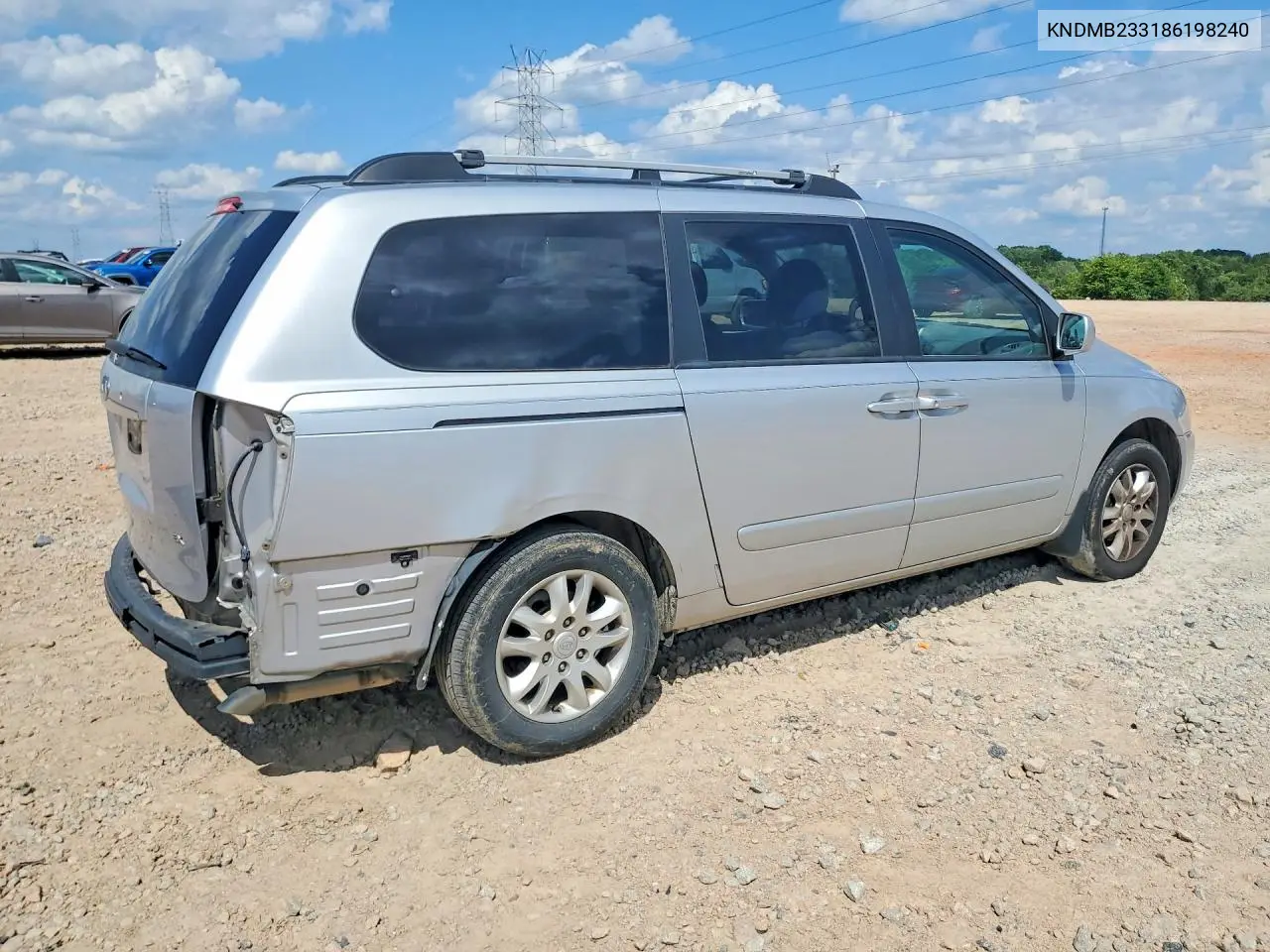 2008 Kia Sedona Lx VIN: KNDMB233186198240 Lot: 57943946