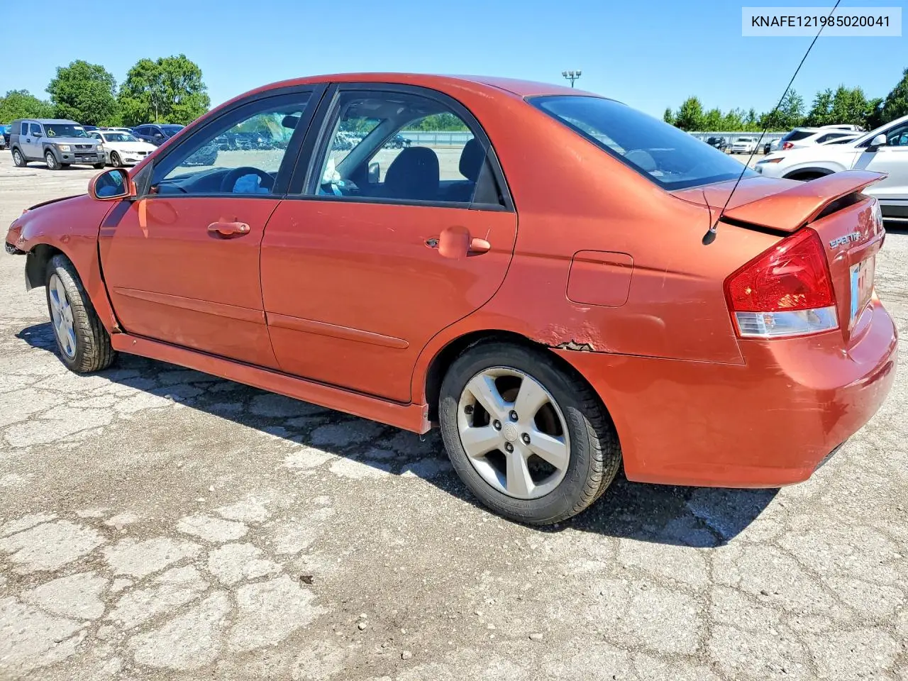 2008 Kia Spectra Lx VIN: KNAFE121985020041 Lot: 58415606