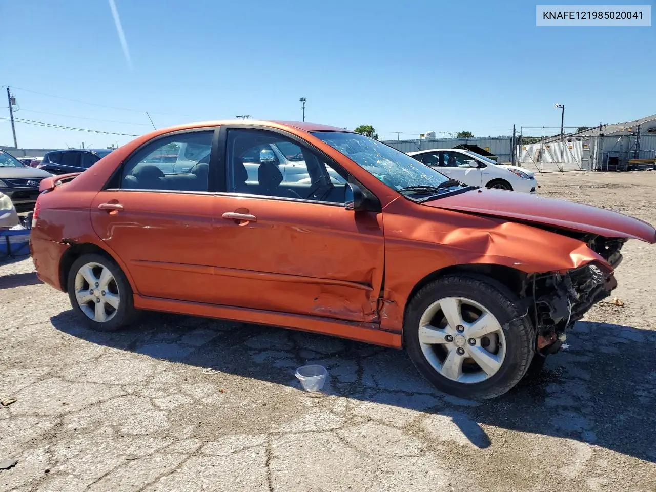 2008 Kia Spectra Lx VIN: KNAFE121985020041 Lot: 58415606