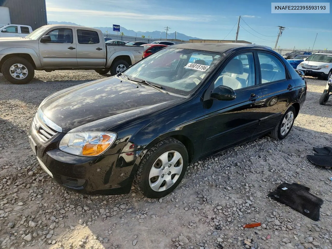 2009 Kia Spectra Lx VIN: KNAFE222395593193 Lot: 55015196