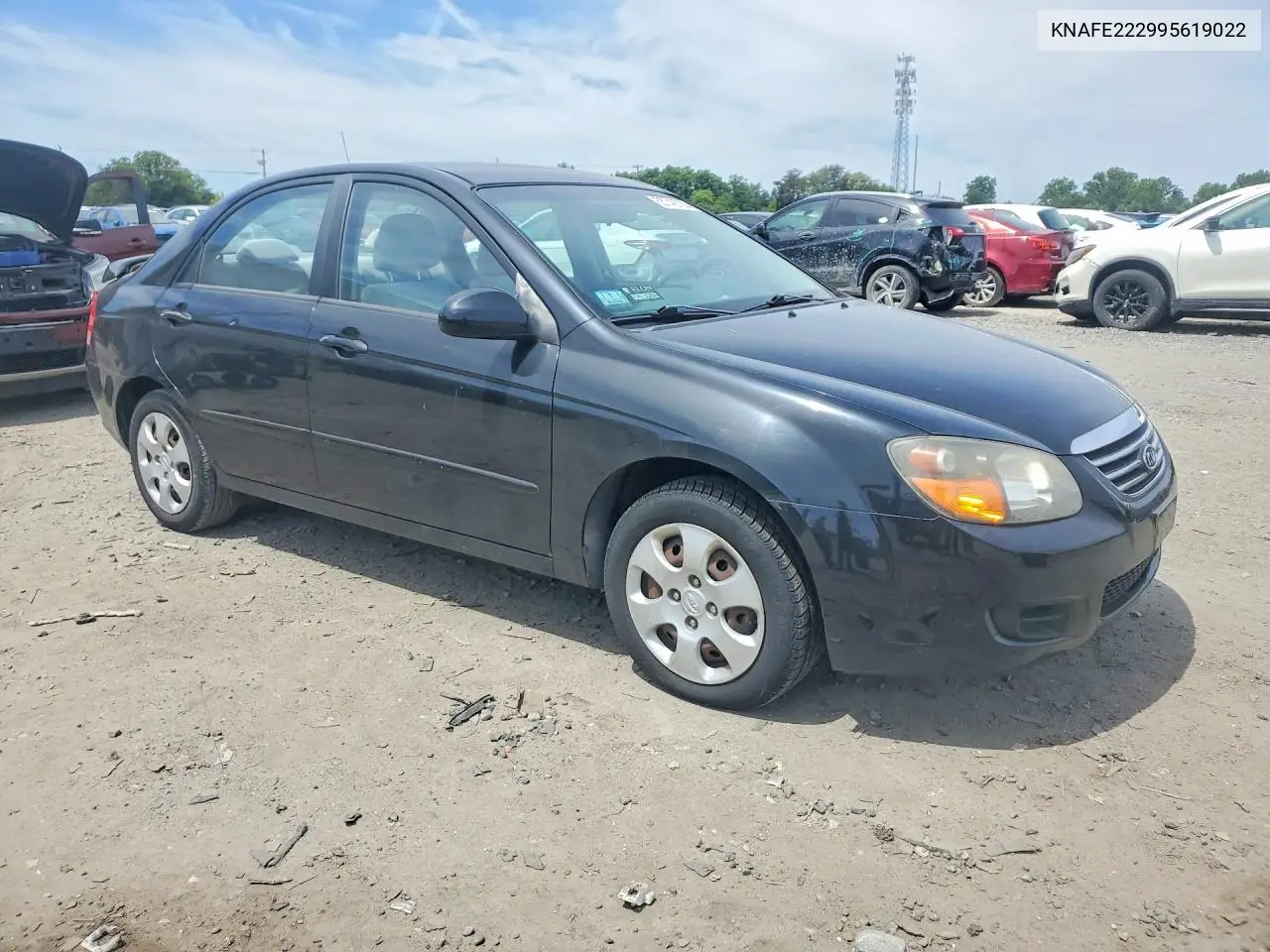2009 Kia Spectra Lx VIN: KNAFE222995619022 Lot: 55742726