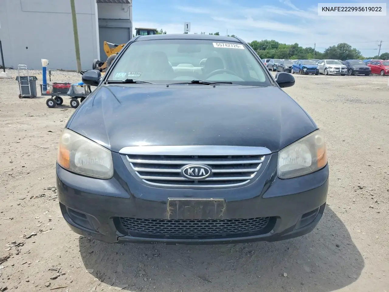 2009 Kia Spectra Lx VIN: KNAFE222995619022 Lot: 55742726