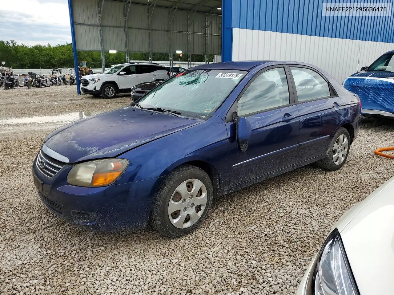 2009 Kia Spectra Lx VIN: KNAFE221295636476 Lot: 57249126