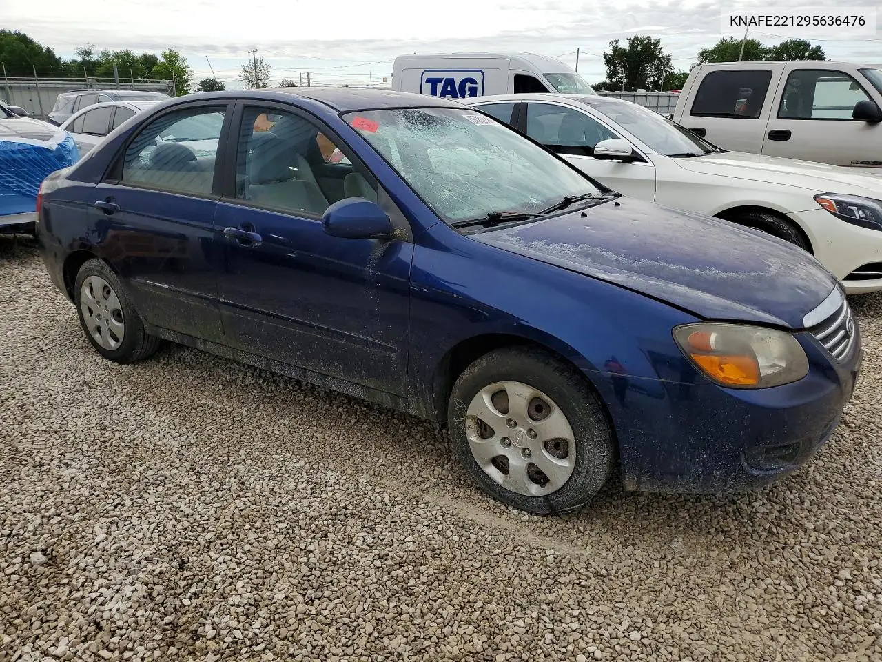 2009 Kia Spectra Lx VIN: KNAFE221295636476 Lot: 57249126
