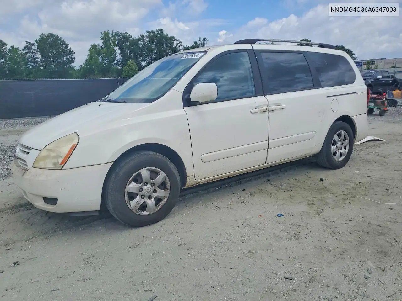 2010 Kia Sedona Lx VIN: KNDMG4C36A6347003 Lot: 58069586