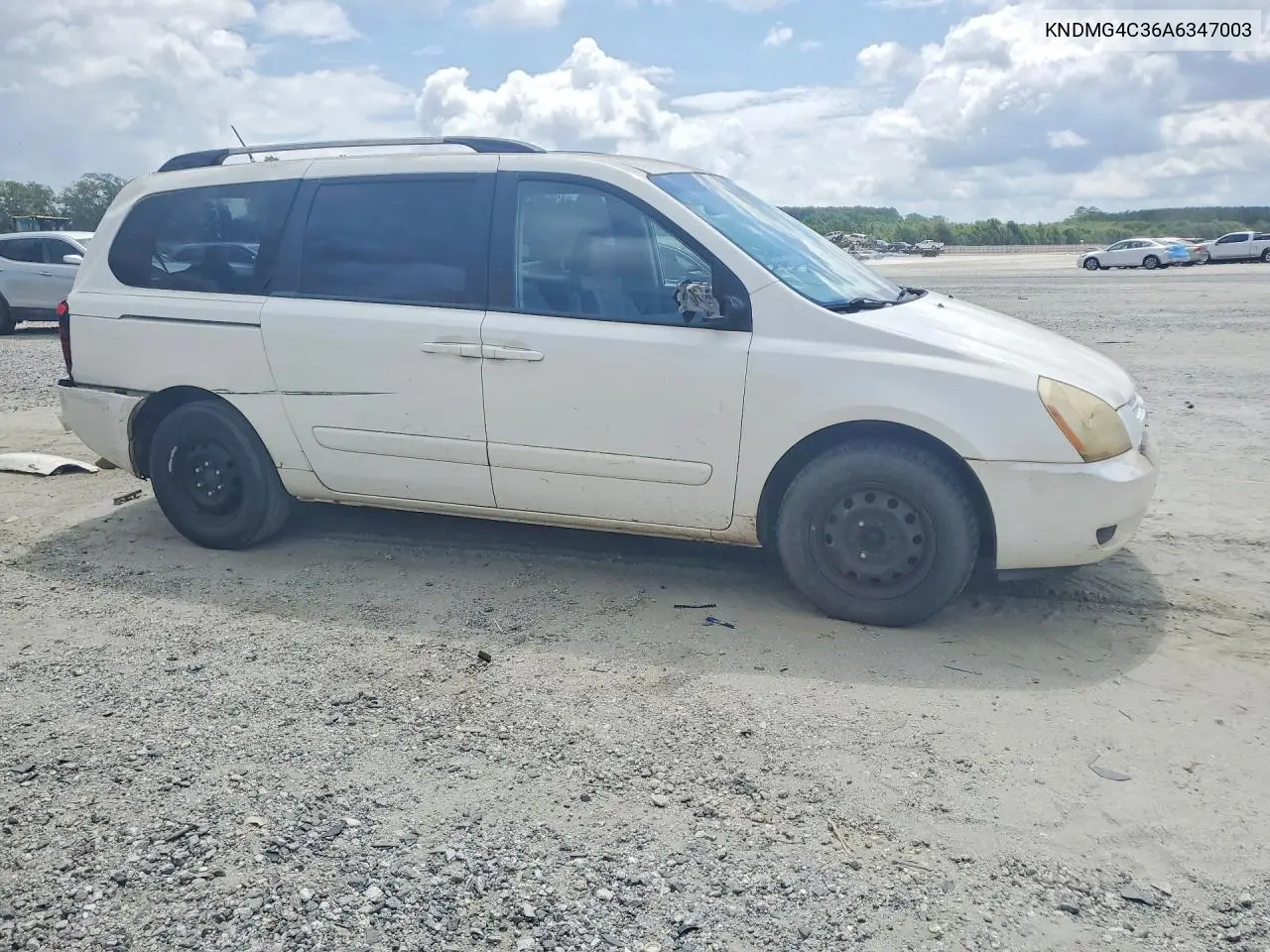 2010 Kia Sedona Lx VIN: KNDMG4C36A6347003 Lot: 58069586