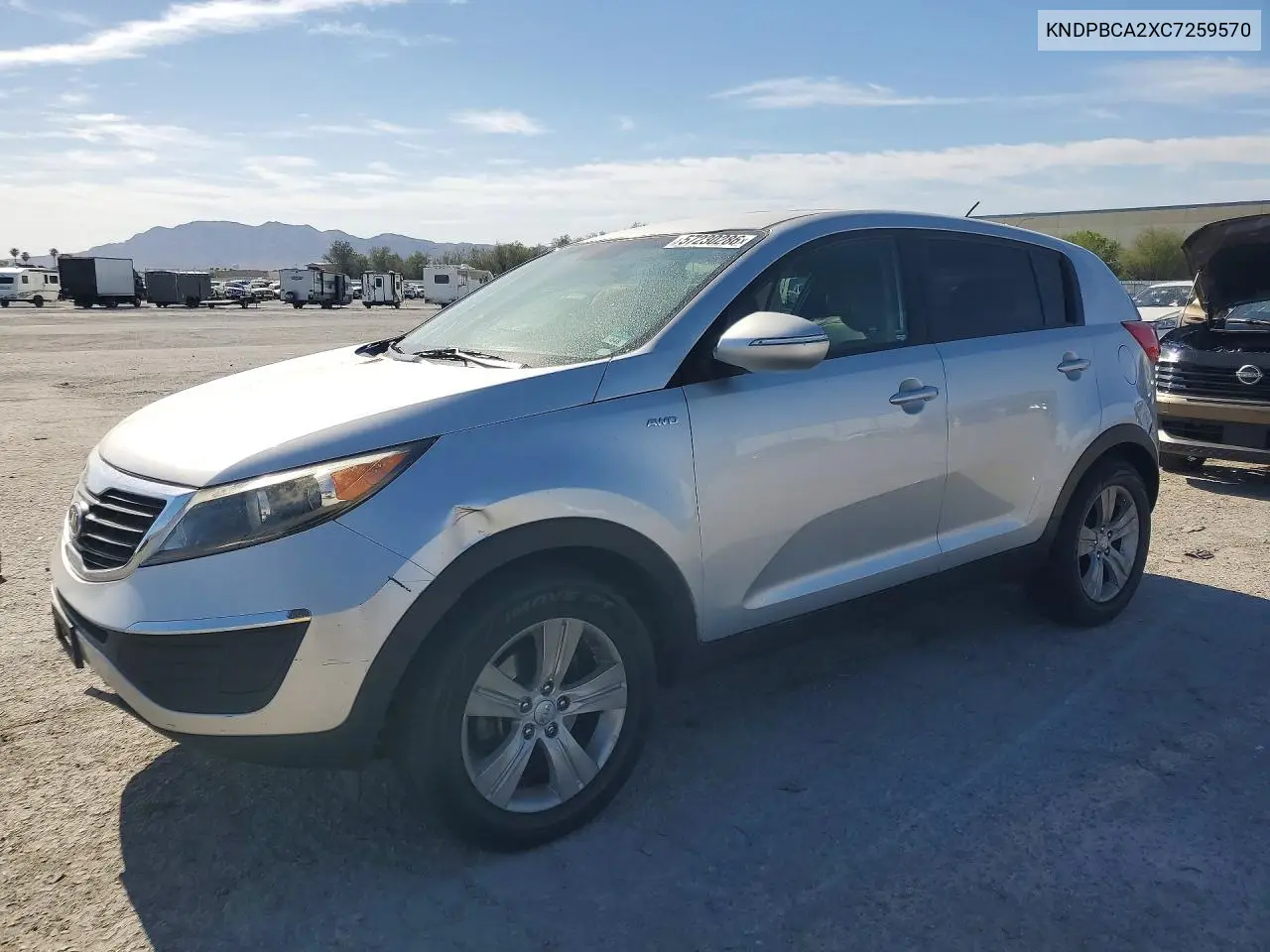 2012 Kia Sportage Lx VIN: KNDPBCA2XC7259570 Lot: 57230286