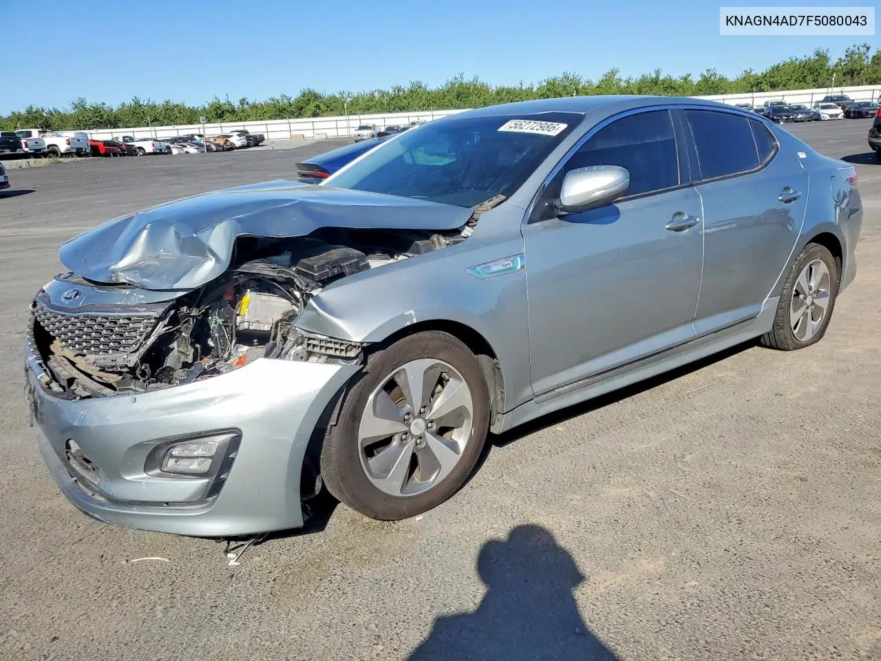 2015 Kia Optima Hybrid VIN: KNAGN4AD7F5080043 Lot: 56272986