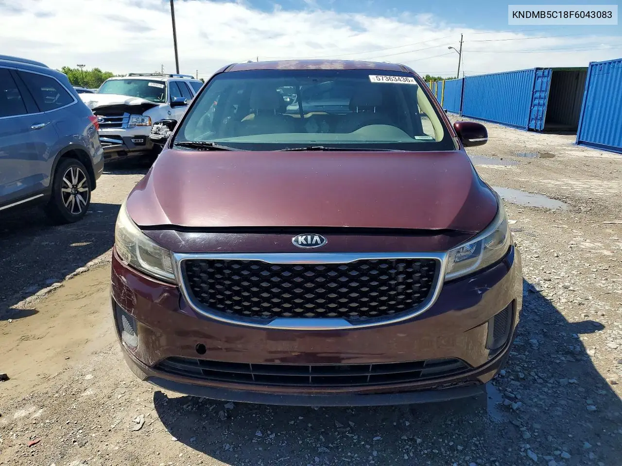 2015 Kia Sedona Lx VIN: KNDMB5C18F6043083 Lot: 57363436