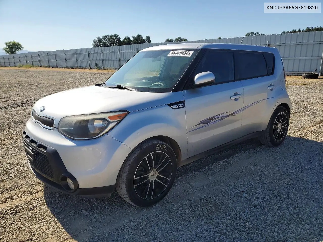 2016 Kia Soul + VIN: KNDJP3A56G7819320 Lot: 58039486