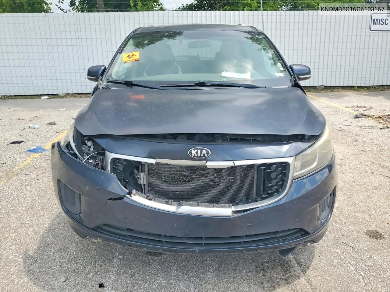 2016 Kia Sedona Lx VIN: KNDMB5C16G6103167 Lot: 58824986