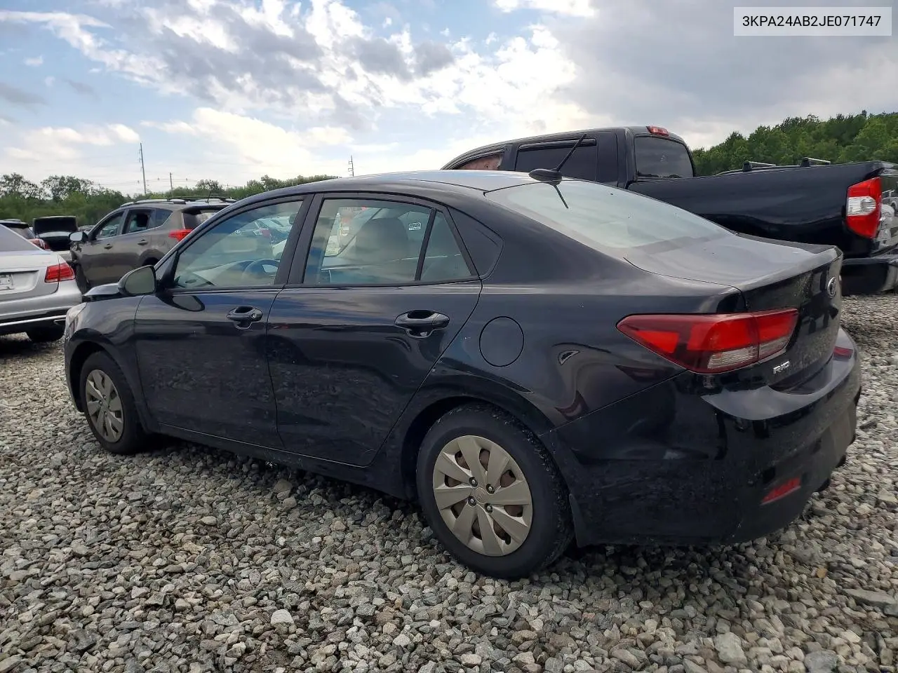 2018 Kia Rio S VIN: 3KPA24AB2JE071747 Lot: 55683556