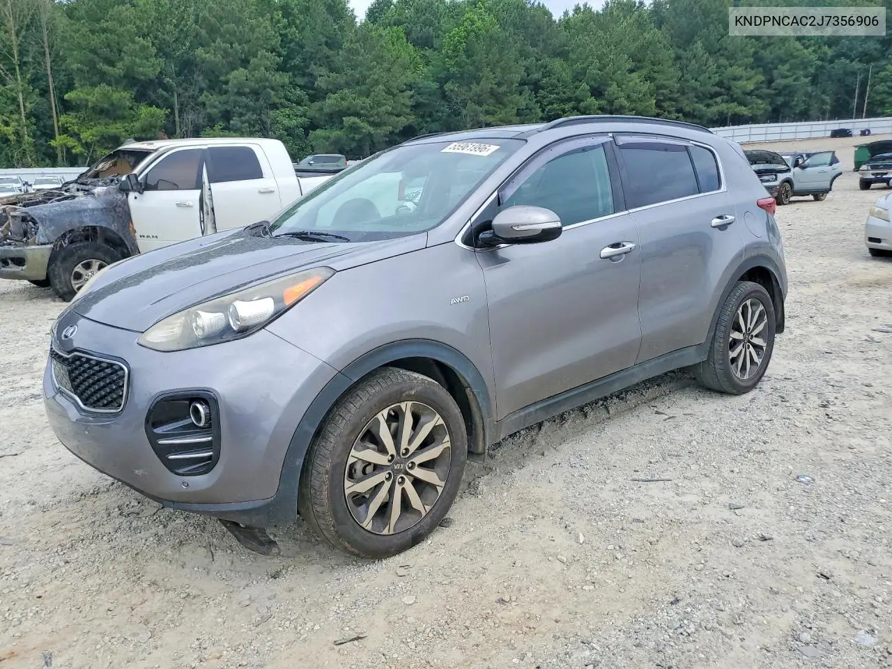 2018 Kia Sportage Ex VIN: KNDPNCAC2J7356906 Lot: 55961996