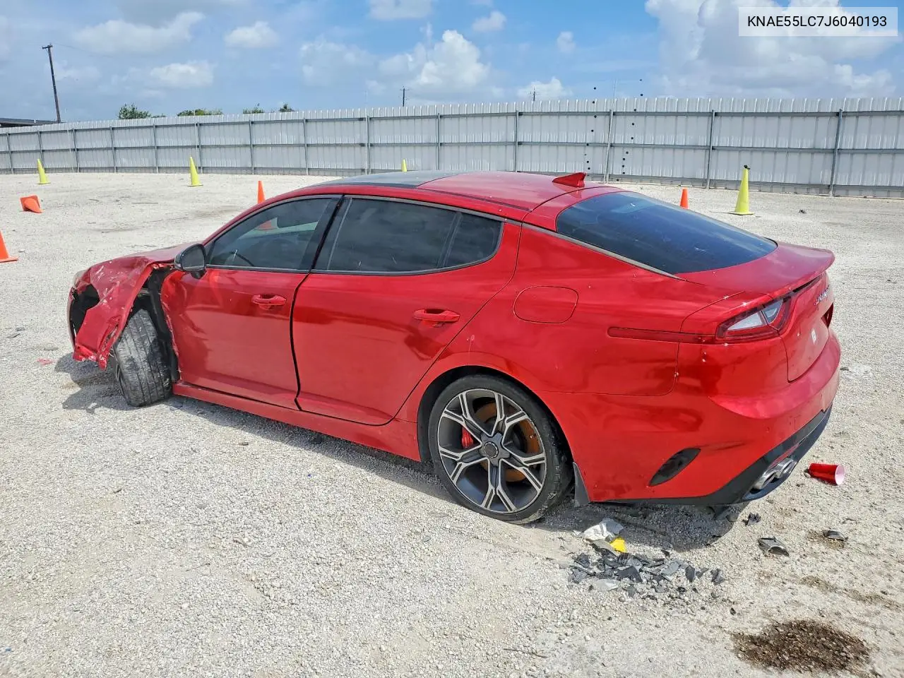2018 Kia Stinger Gt2 VIN: KNAE55LC7J6040193 Lot: 57370676