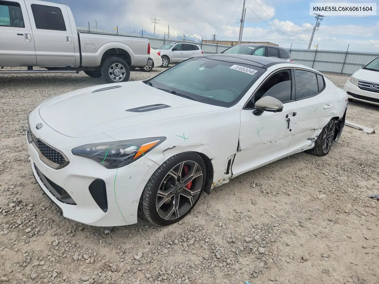 2019 Kia Stinger Gt2 VIN: KNAE55LC6K6061604 Lot: 51853246