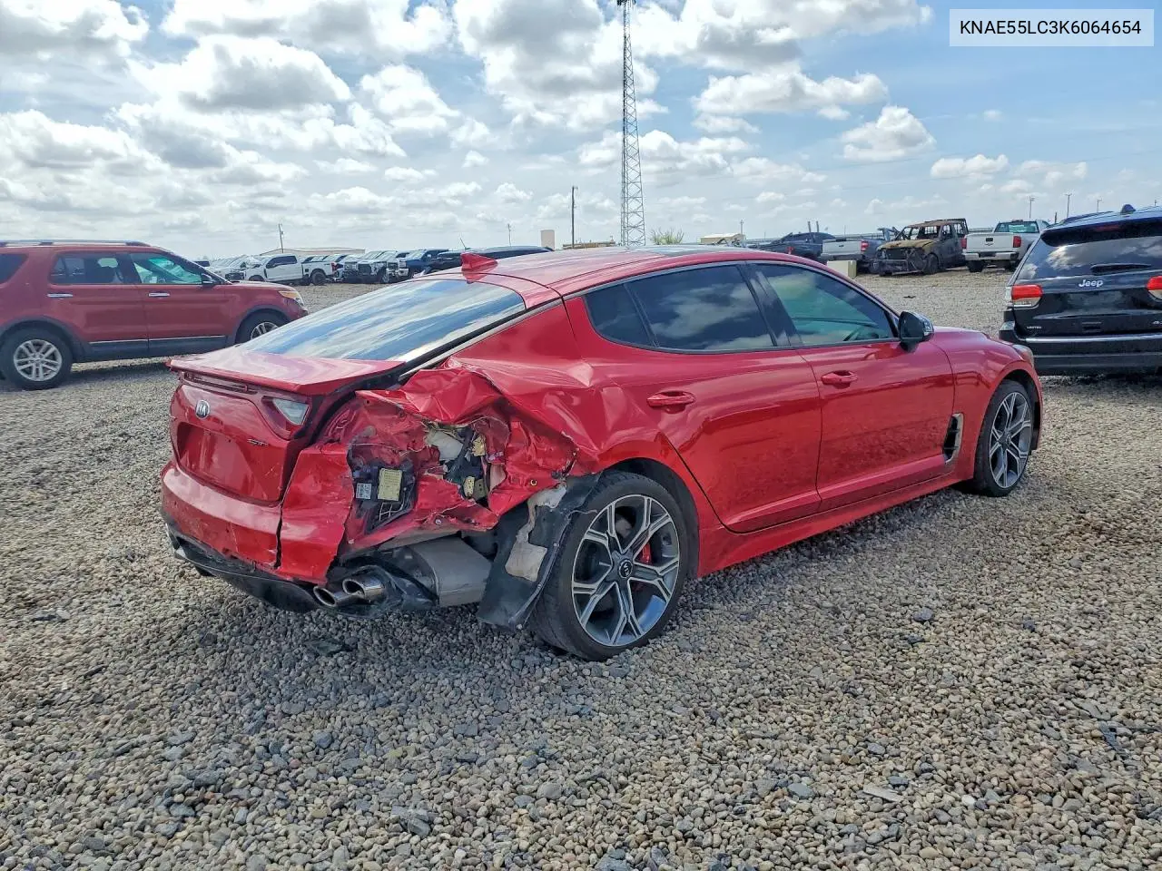 2019 Kia Stinger Gt2 VIN: KNAE55LC3K6064654 Lot: 55451736