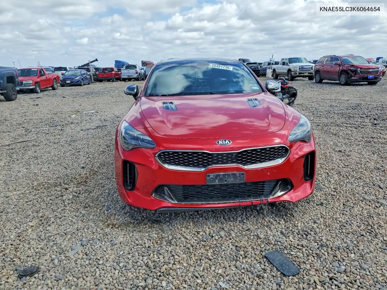 2019 Kia Stinger Gt2 VIN: KNAE55LC3K6064654 Lot: 55451736