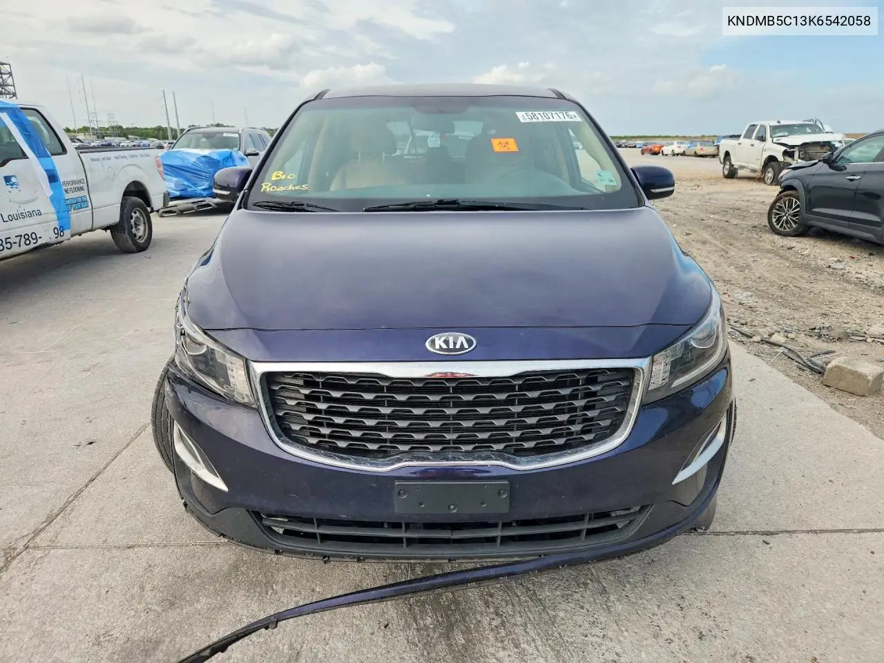 2019 Kia Sedona Lx VIN: KNDMB5C13K6542058 Lot: 58107176