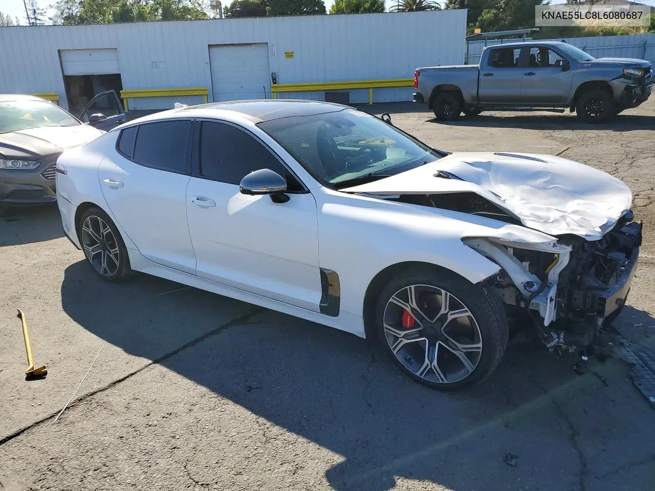 2020 Kia Stinger Gt2 VIN: KNAE55LC8L6080687 Lot: 51832846