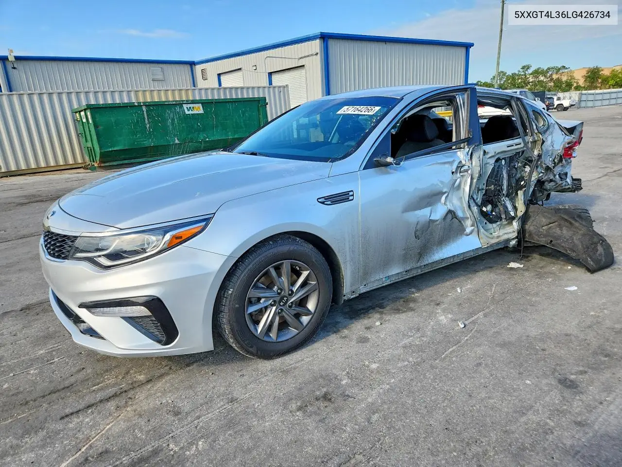 2020 Kia Optima Lx VIN: 5XXGT4L36LG426734 Lot: 57164266