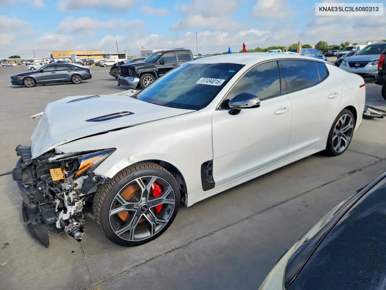2020 Kia Stinger Gt VIN: KNAE35LC3L6080313 Lot: 57494016