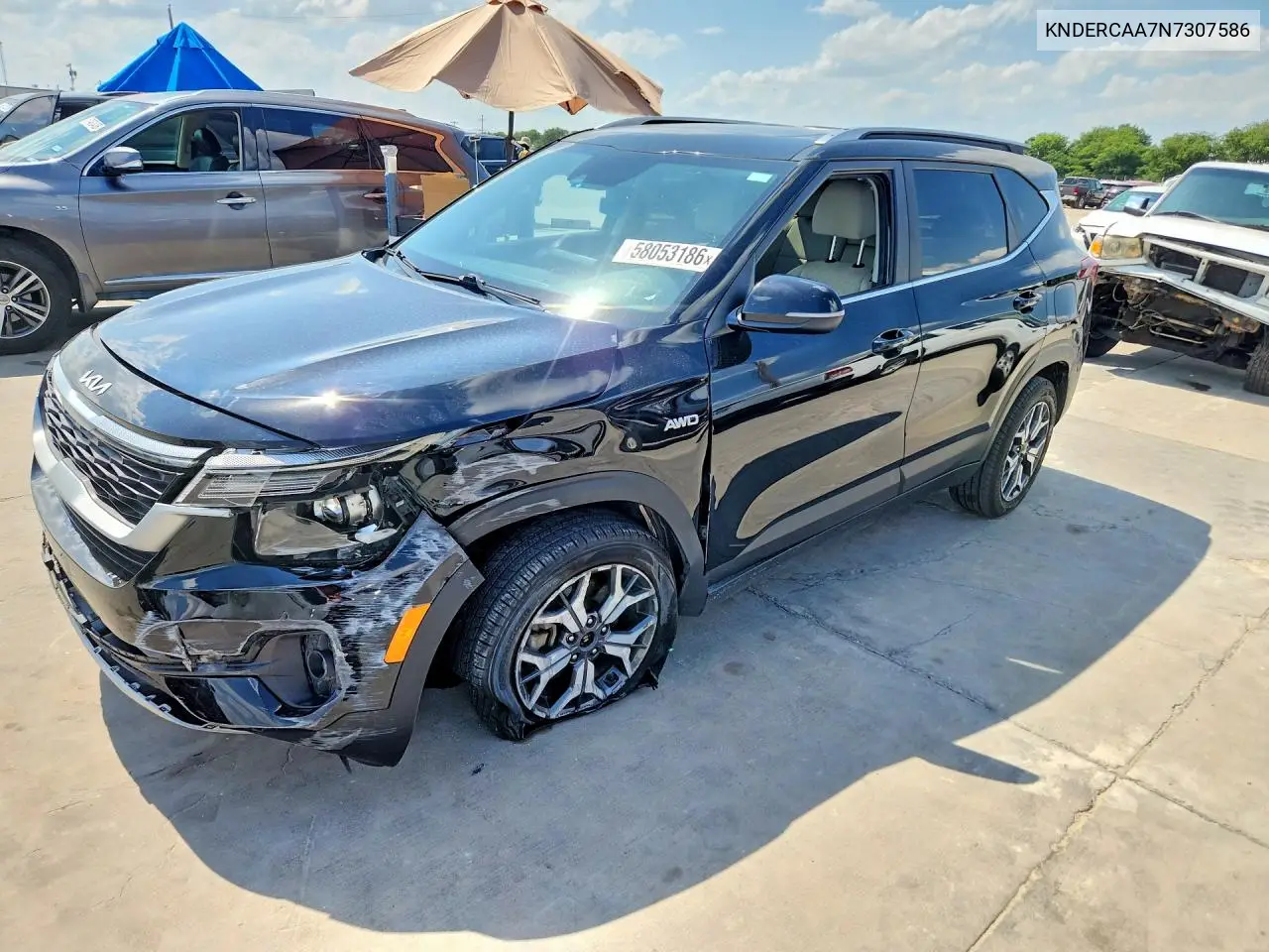 2022 Kia Seltos Ex VIN: KNDERCAA7N7307586 Lot: 58053186