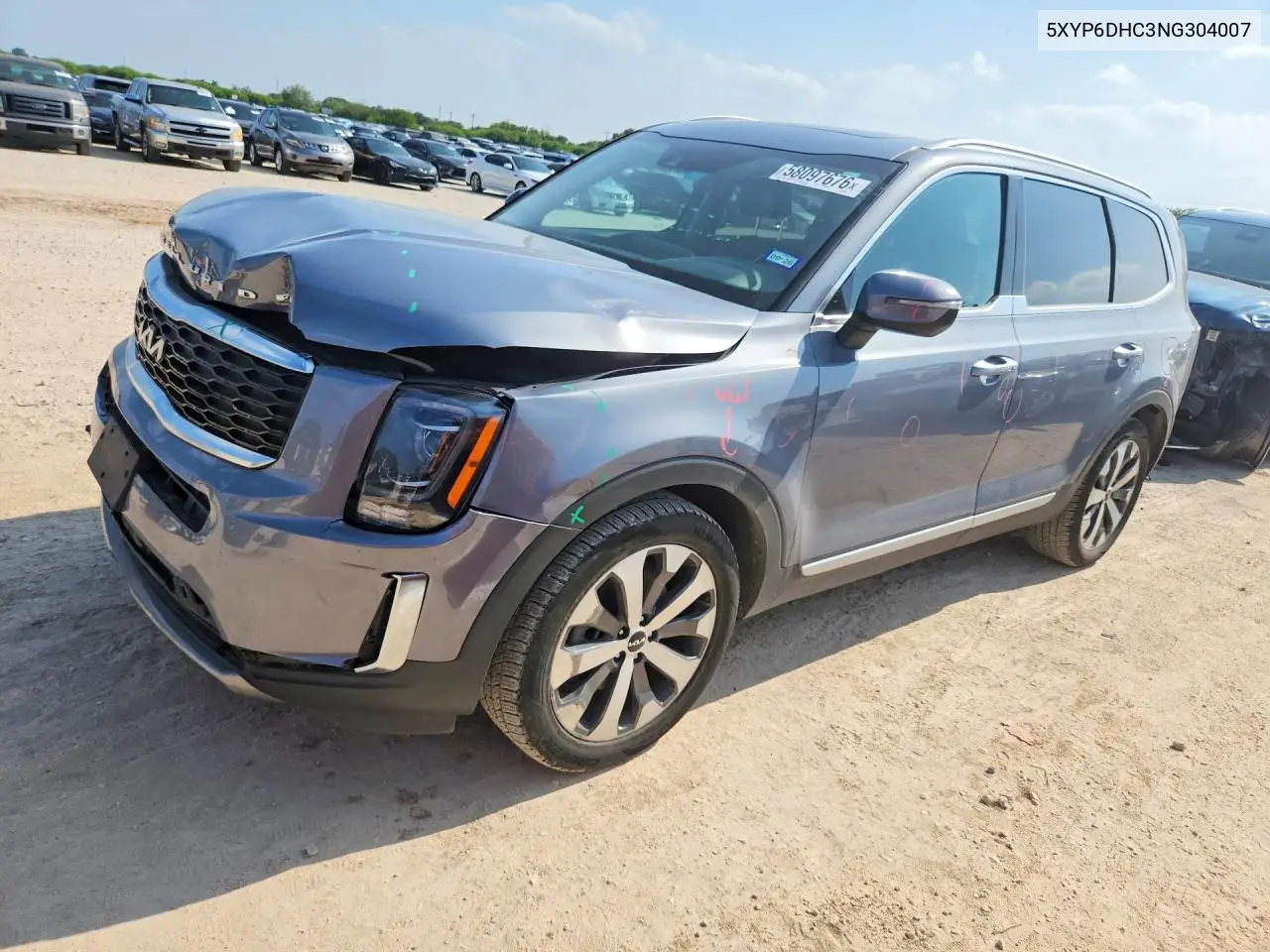 2022 Kia Telluride S VIN: 5XYP6DHC3NG304007 Lot: 58097676