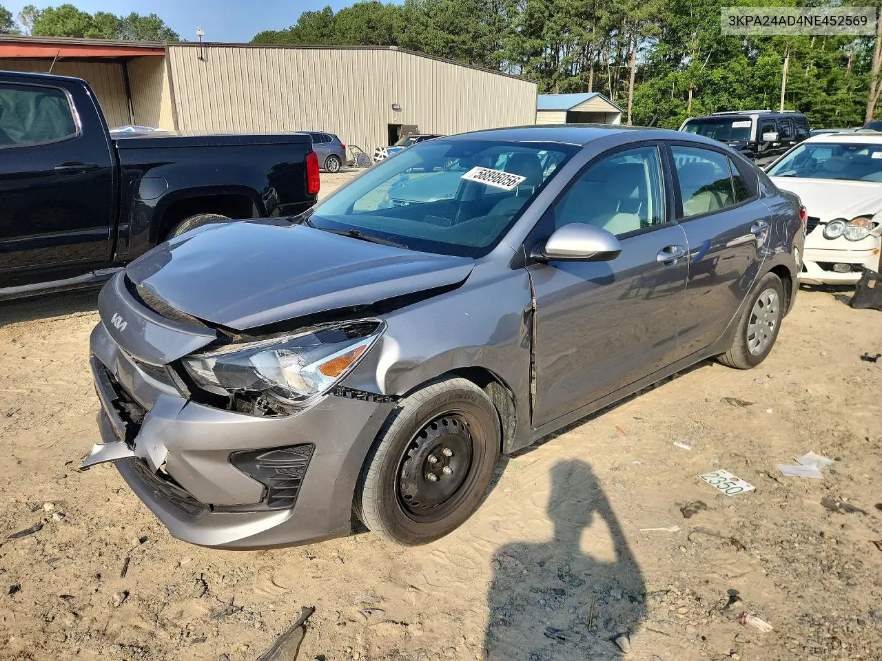 2022 Kia Rio S VIN: 3KPA24AD4NE452569 Lot: 58896056
