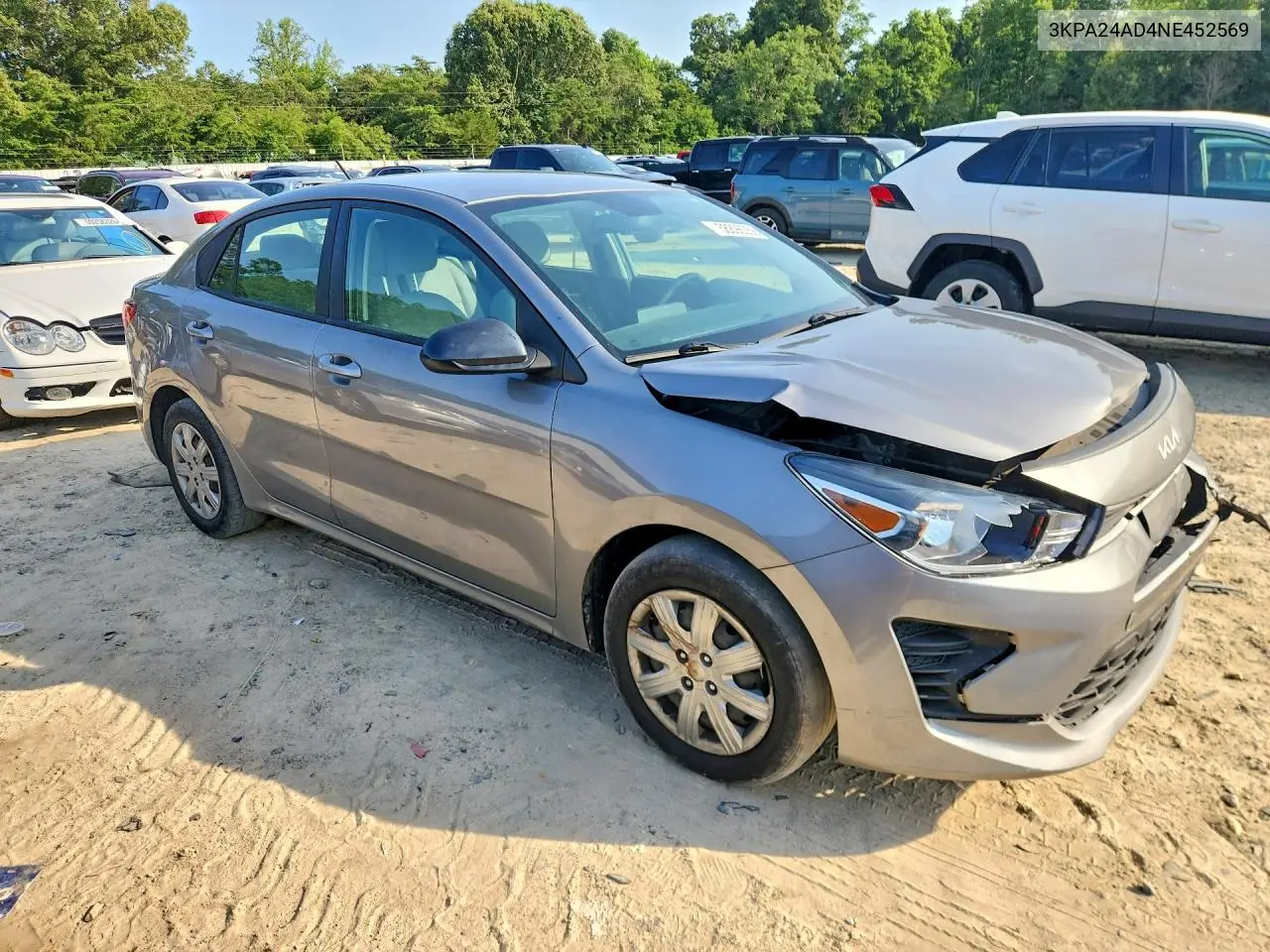 2022 Kia Rio S VIN: 3KPA24AD4NE452569 Lot: 58896056