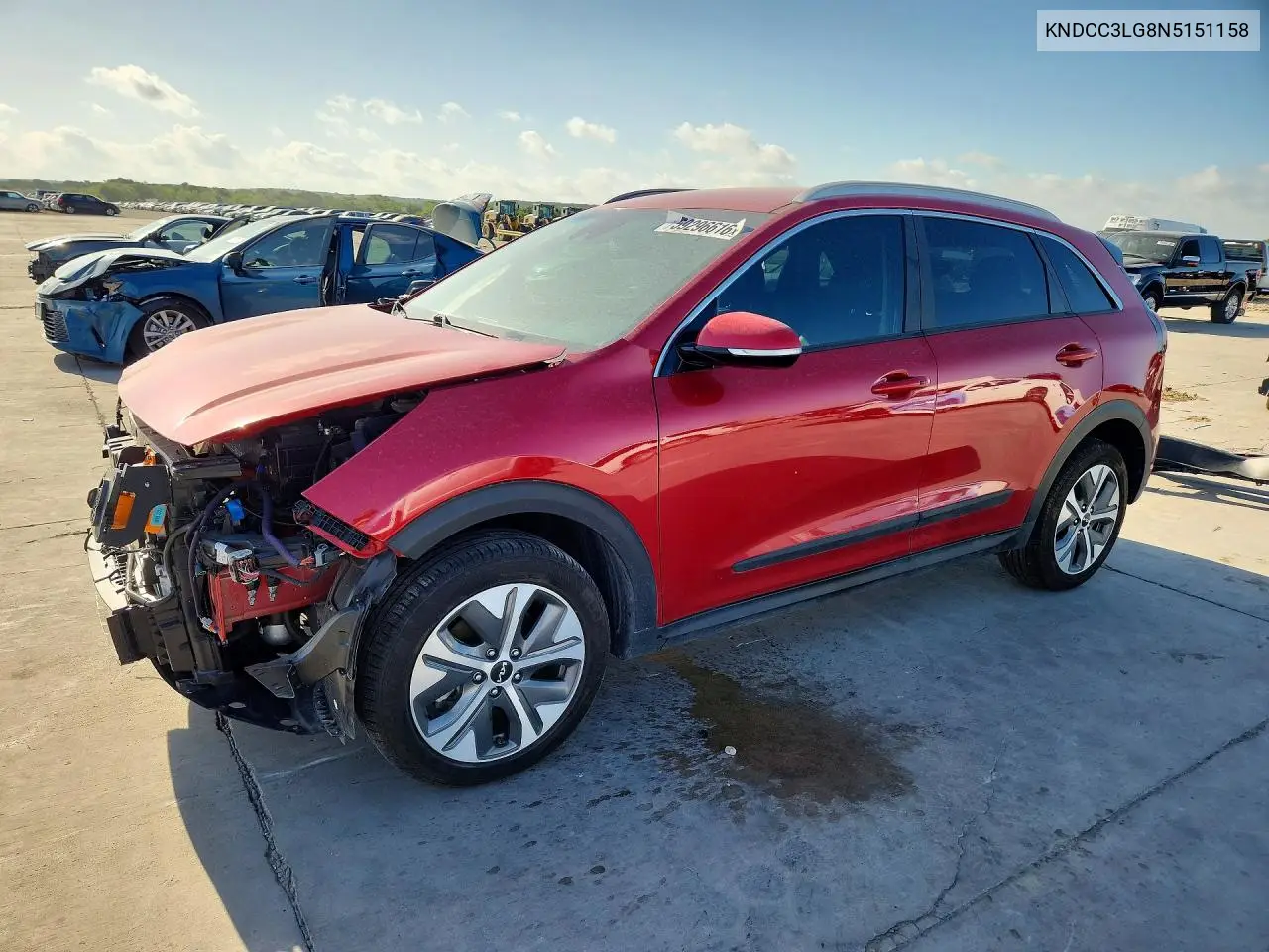 2022 Kia Niro Ev Ex VIN: KNDCC3LG8N5151158 Lot: 59296616
