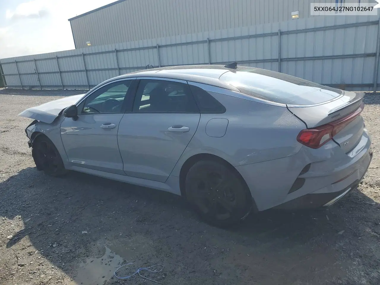 2022 Kia K5 Gt Line VIN: 5XXG64J27NG102647 Lot: 59986346