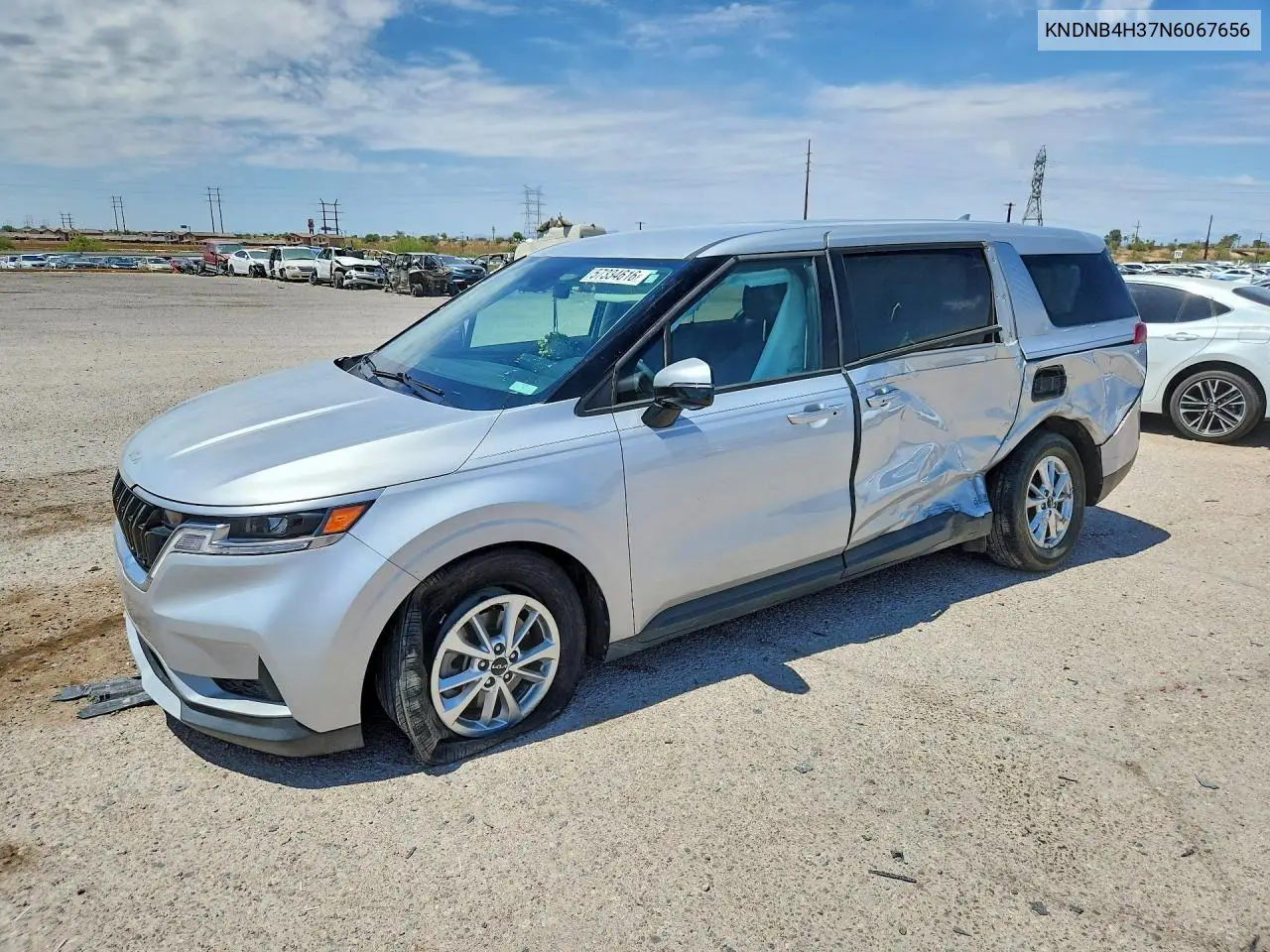2022 Kia Carnival Lx VIN: KNDNB4H37N6067656 Lot: 57334616