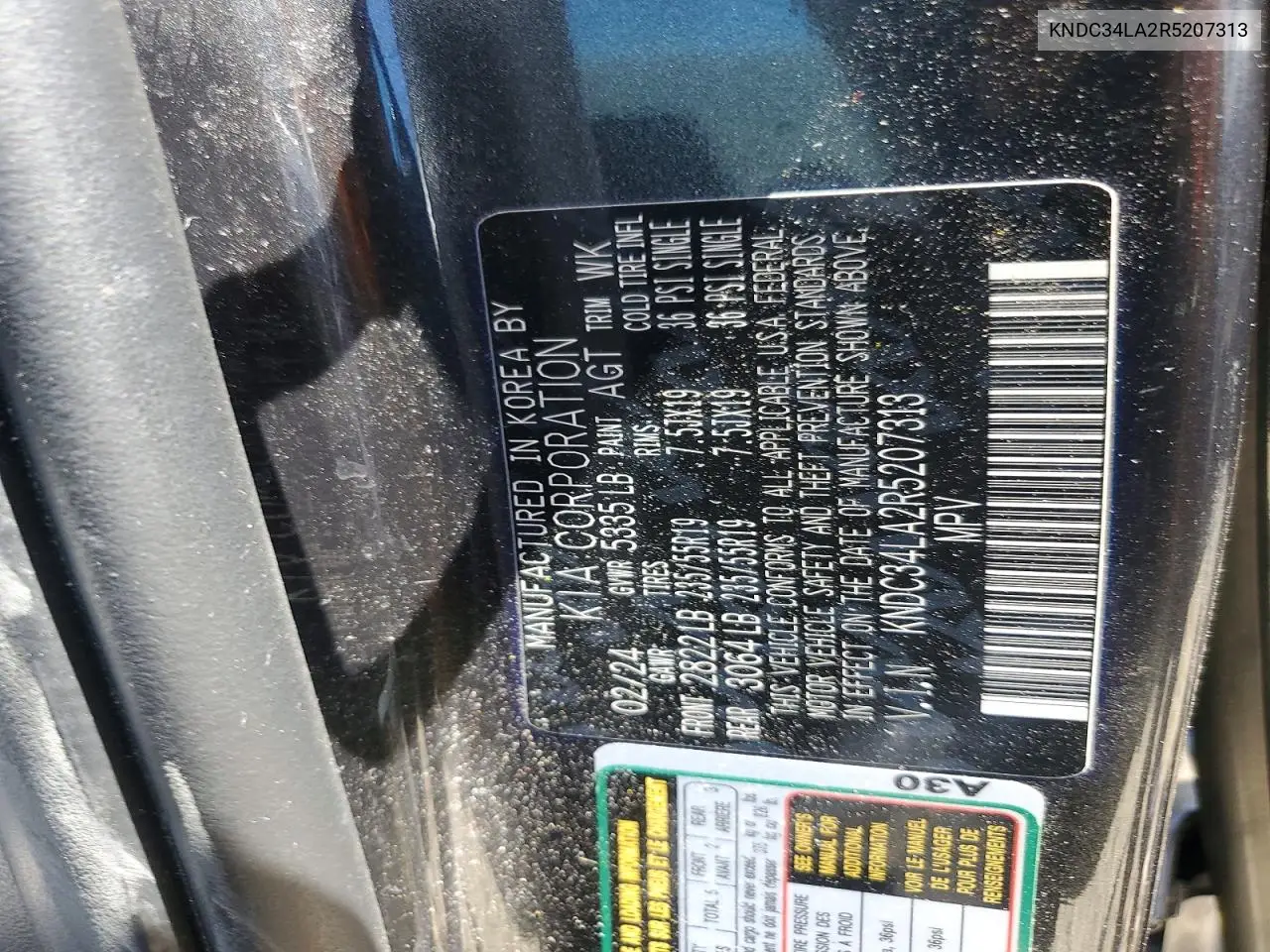 2024 Kia Ev6 Wind VIN: KNDC34LA2R5207313 Lot: 56528416