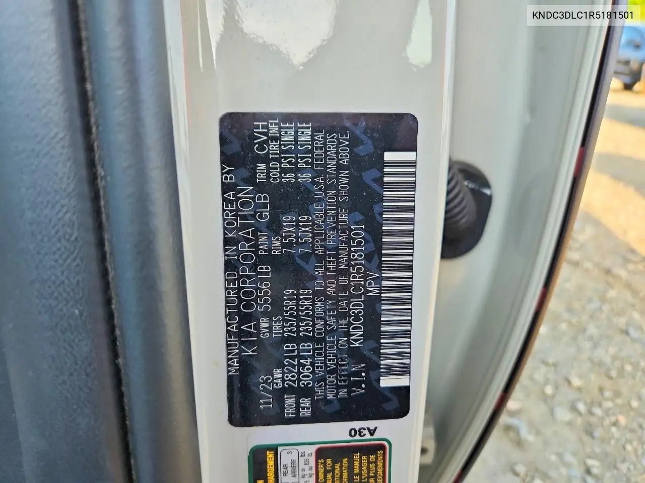 2024 Kia Ev6 Wind VIN: KNDC3DLC1R5181501 Lot: 60447526