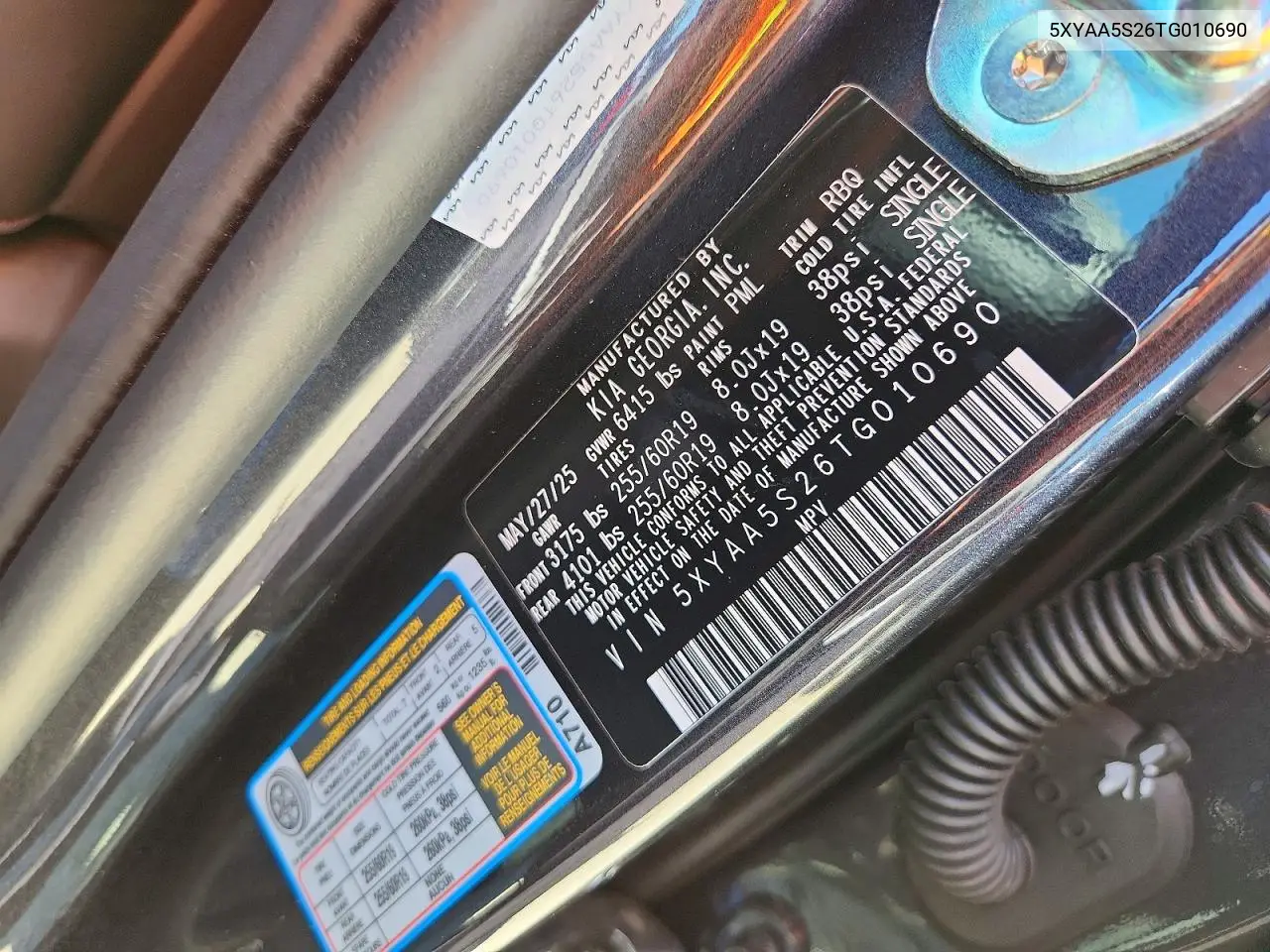 2026 Kia Ev9 Light VIN: 5XYAA5S26TG010690 Lot: 57128726