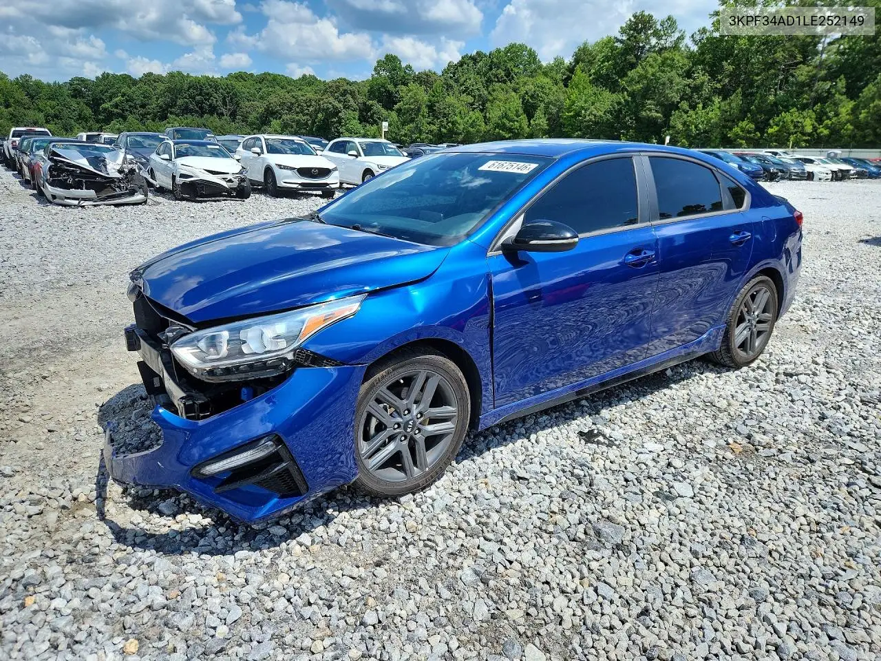2020 Kia Forte Gt Line VIN: 3KPF34AD1LE252149 Lot: 61675146