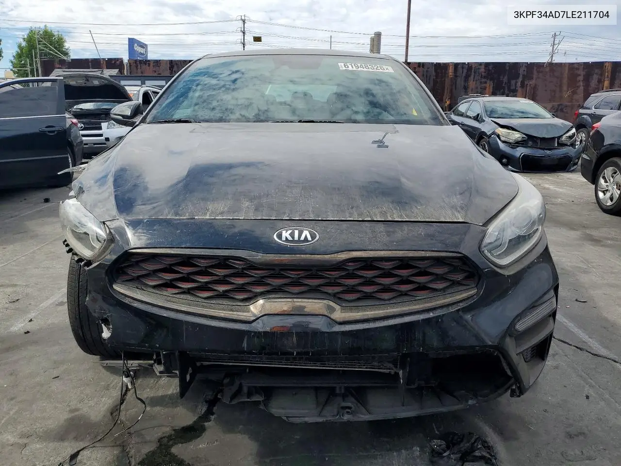 2020 Kia Forte Gt Line VIN: 3KPF34AD7LE211704 Lot: 61948326