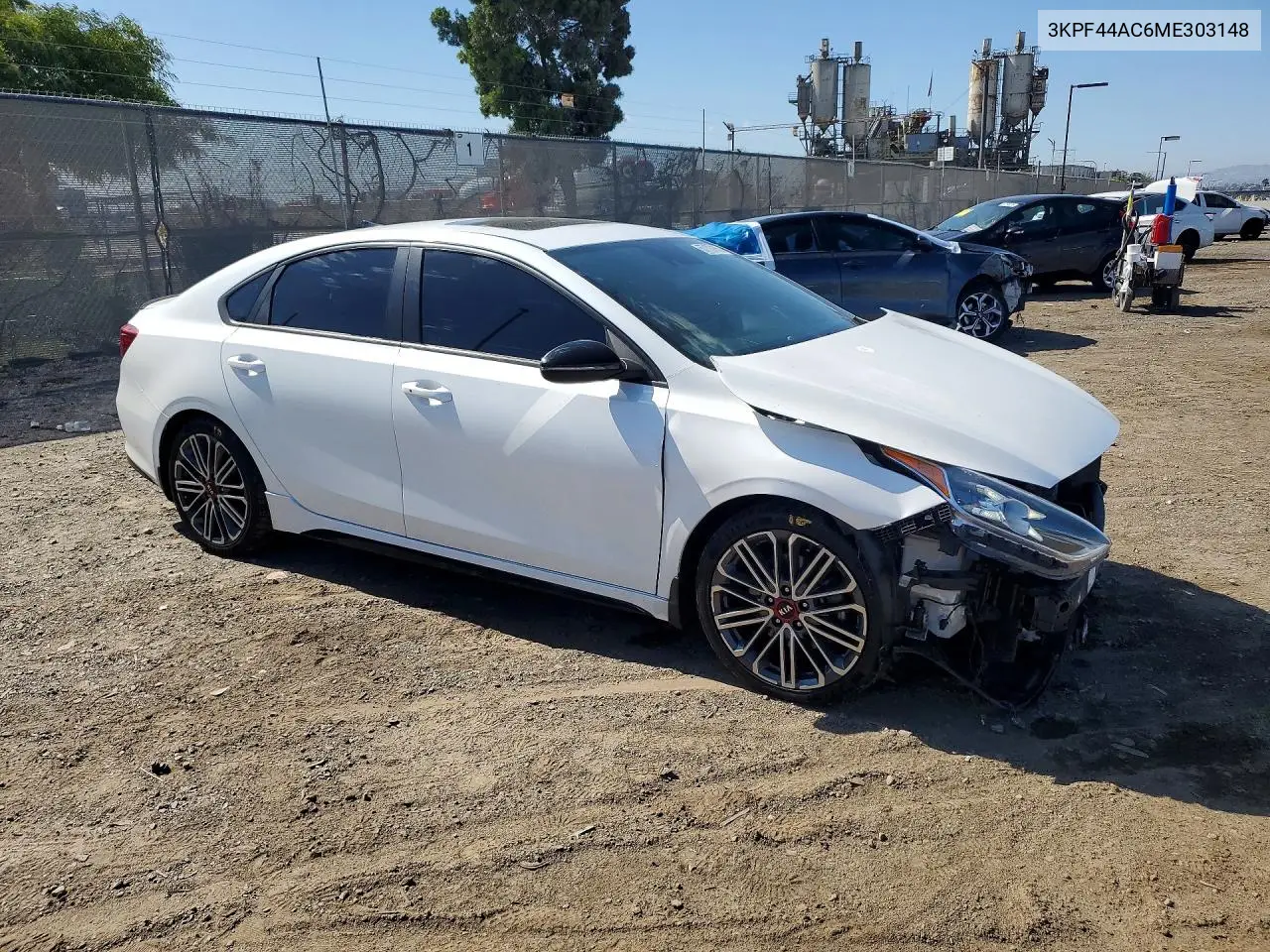 2021 Kia Forte Gt VIN: 3KPF44AC6ME303148 Lot: 57193186