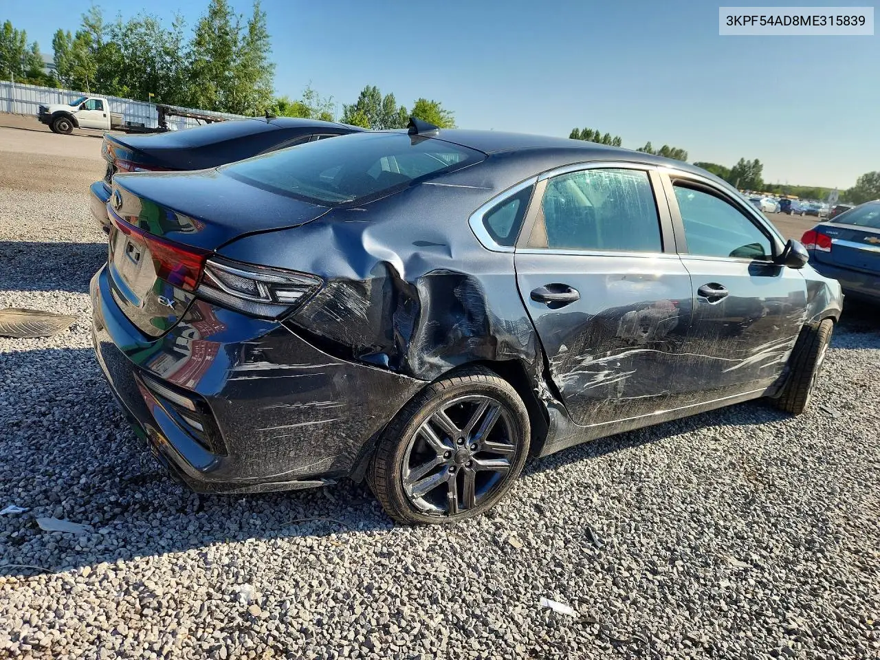 2021 Kia Forte Ex VIN: 3KPF54AD8ME315839 Lot: 61125616