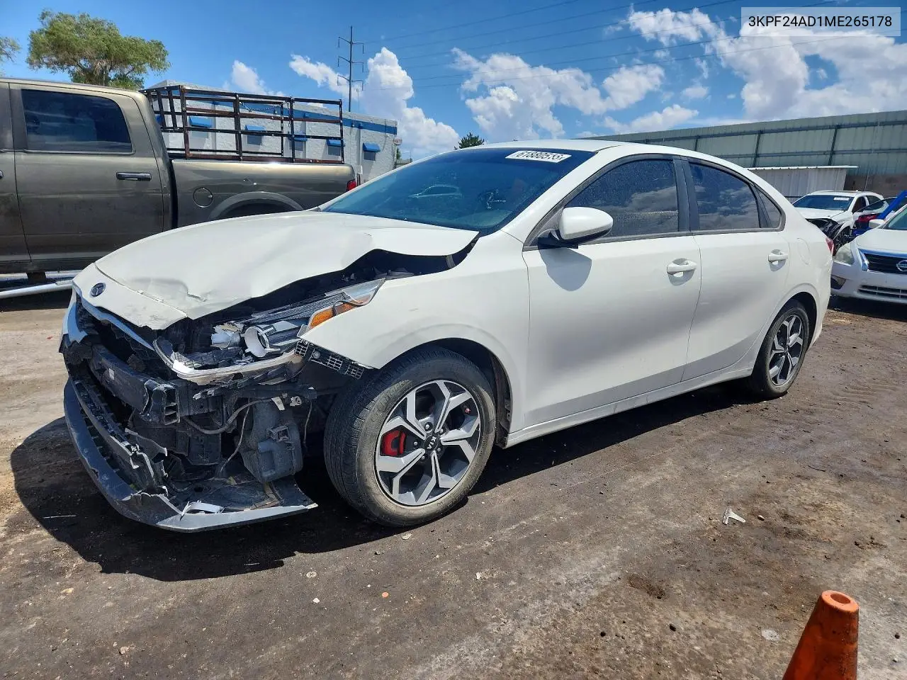 2021 Kia Forte Lxs VIN: 3KPF24AD1ME265178 Lot: 61880516