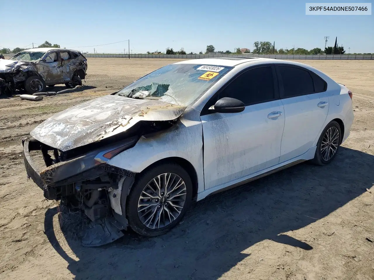 2022 Kia Forte Gt Line VIN: 3KPF54AD0NE507466 Lot: 60493026