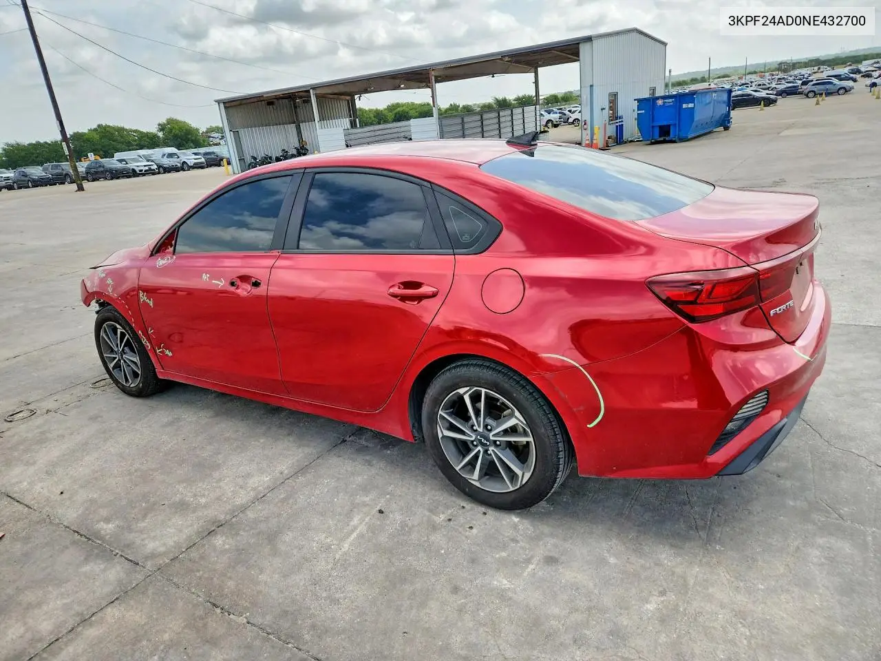 2022 Kia Forte Lxs VIN: 3KPF24AD0NE432700 Lot: 61197036