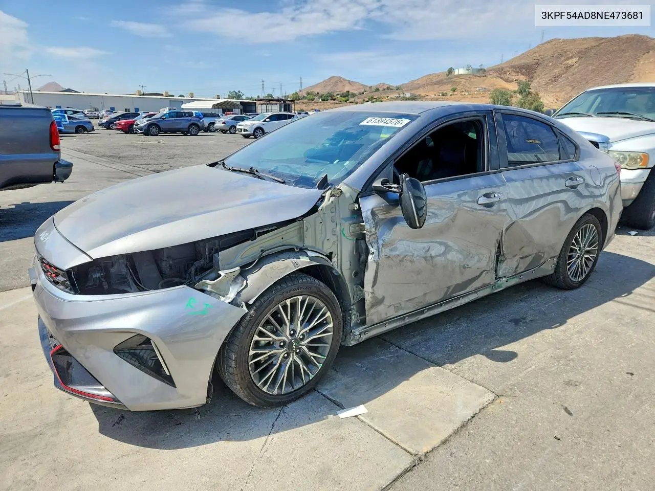 2022 Kia Forte Gt Line VIN: 3KPF54AD8NE473681 Lot: 61394576