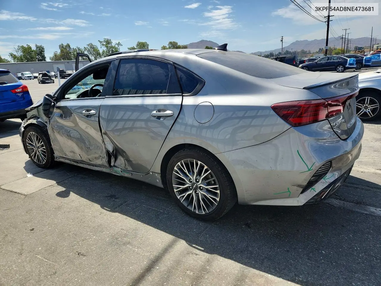 2022 Kia Forte Gt Line VIN: 3KPF54AD8NE473681 Lot: 61394576