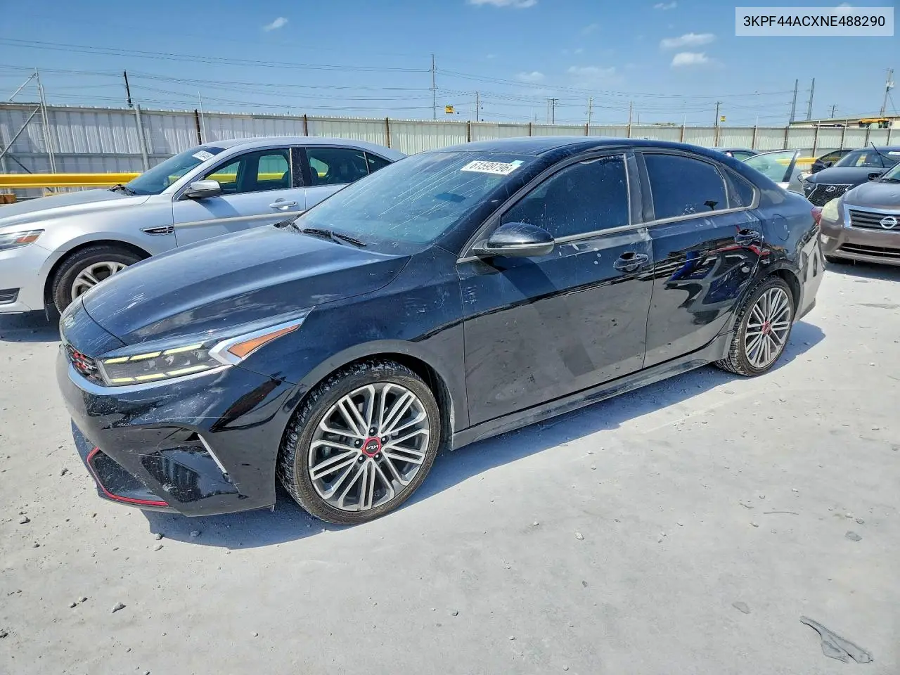 2022 Kia Forte Gt VIN: 3KPF44ACXNE488290 Lot: 61599796
