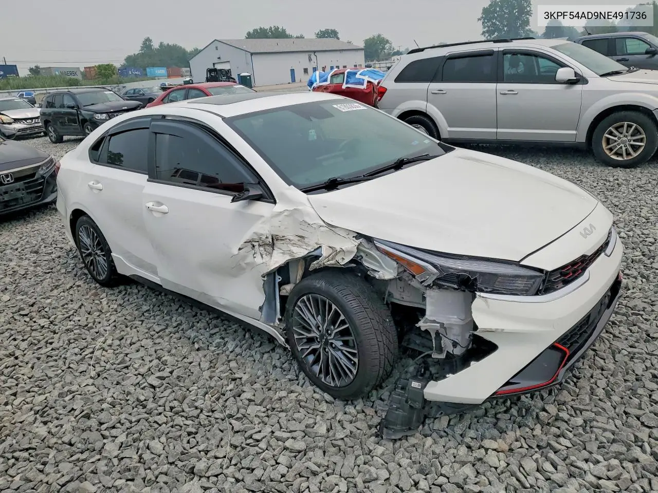 2022 Kia Forte Gt Line VIN: 3KPF54AD9NE491736 Lot: 61803836