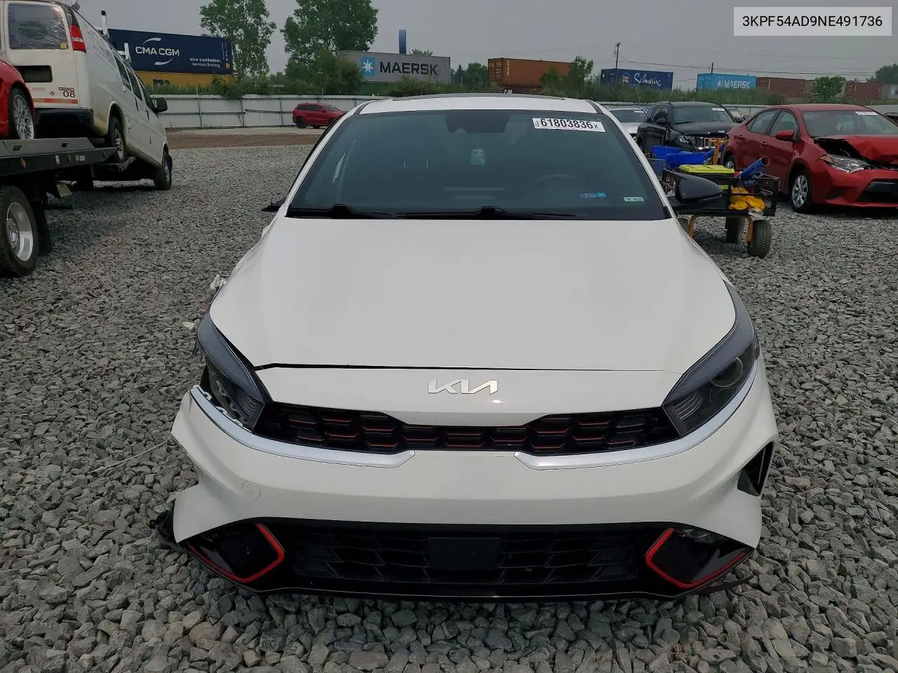 2022 Kia Forte Gt Line VIN: 3KPF54AD9NE491736 Lot: 61803836