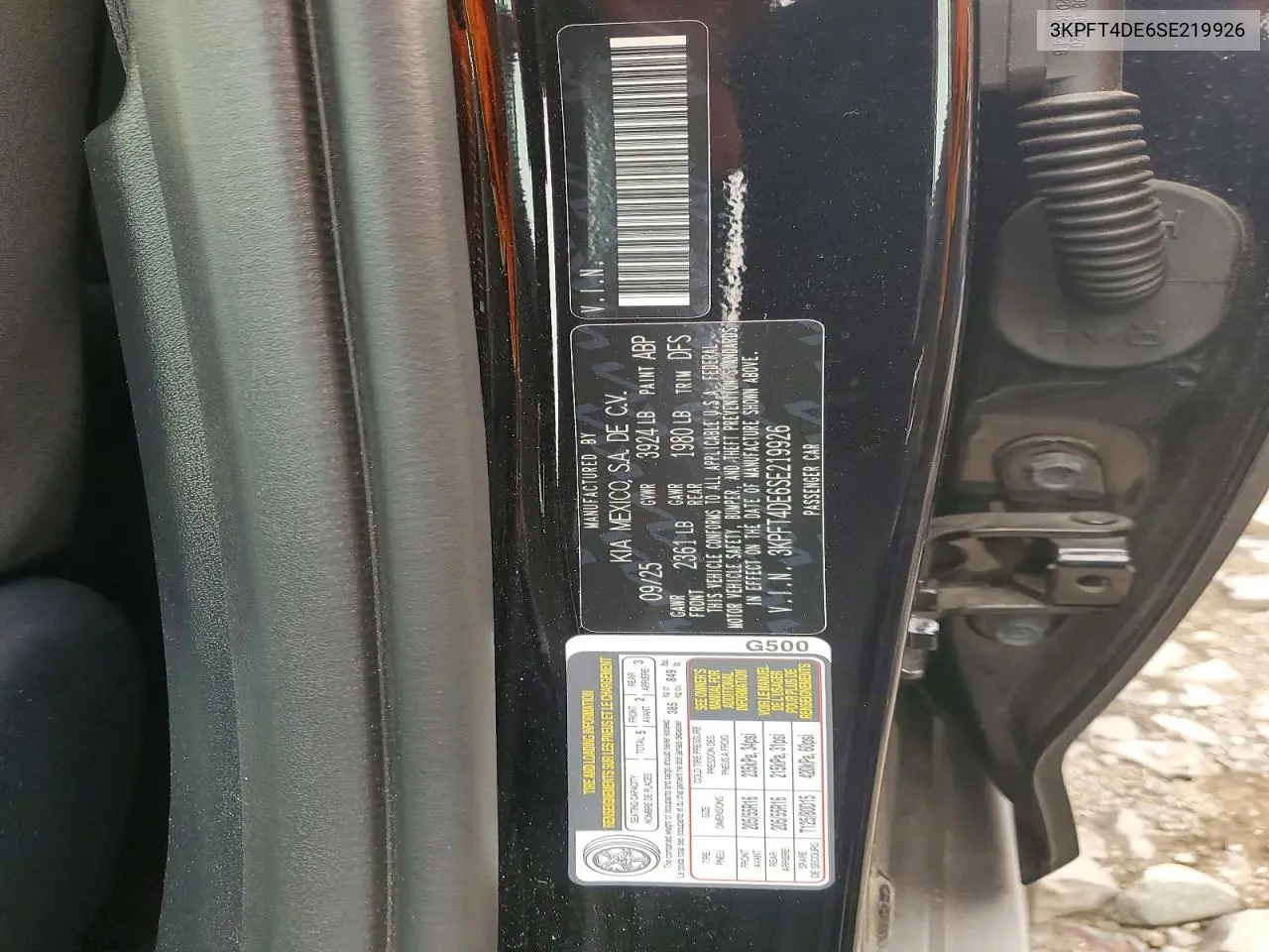 2025 Kia K4 Lxs VIN: 3KPFT4DE6SE219926 Lot: 61214446