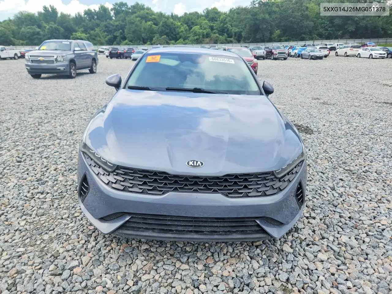 2021 Kia K5 Lxs VIN: 5XXG14J26MG051378 Lot: 60833516